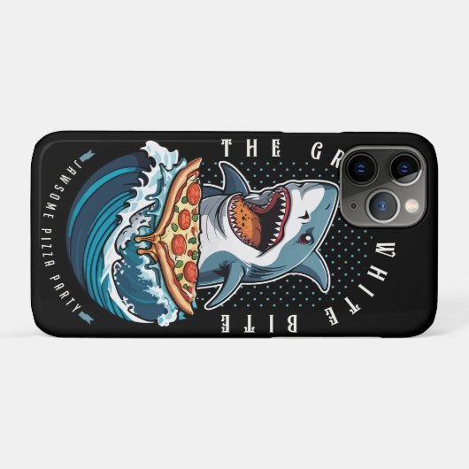 Shark Eating Pizza | Der große weiße Biss Jawsome Case-Mate iPhone Hülle (Rückseite (Horizontal))