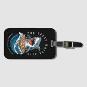 Shark Eating Pizza | Der große weiße Biss Jawsome Gepäckanhänger (Vorderseite (Horizontal))