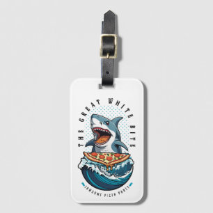 Shark Eating Pizza Der große weiße Biss Jawsome Gepäckanhänger