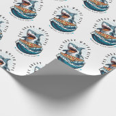 Shark Eating Pizza | Der große weiße Biss Jawsome Geschenkpapier (Ecke)