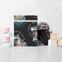 Shark Eating Pizza | Der große weiße Biss Jawsome Geschenkpapier