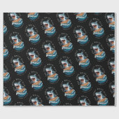 Shark Eating Pizza | Der große weiße Biss Jawsome Geschenkpapier (Flach)