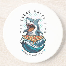Shark Eating Pizza | Der große weiße Biss Jawsome Getränkeuntersetzer