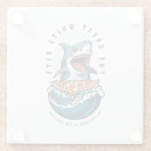 Shark Eating Pizza | Der große weiße Biss Jawsome Glasuntersetzer (Rückseite)