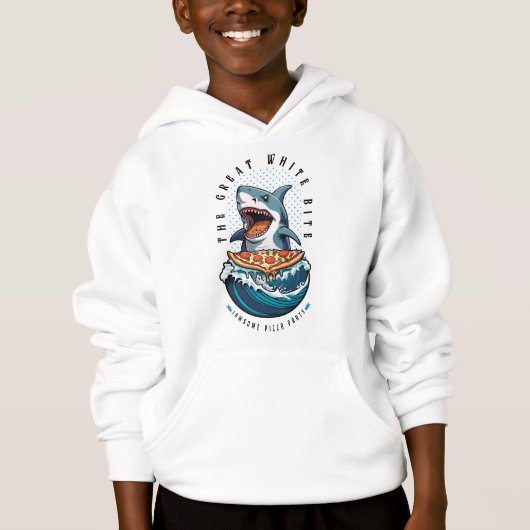 Shark Eating Pizza | Der große weiße Biss Jawsome Hoodie (Vorderseite)