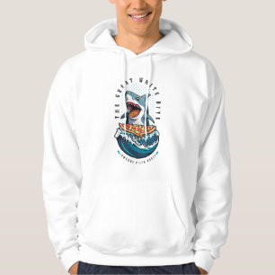 Shark Eating Pizza Der große weiße Biss Jawsome Hoodie