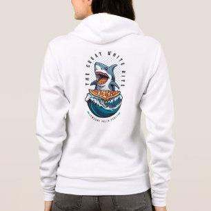 Shark Eating Pizza   Der große weiße Biss Jawsome Hoodie