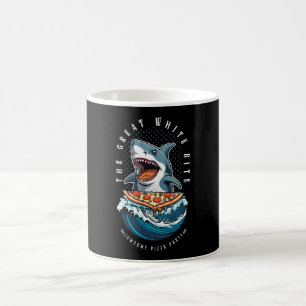 Shark Eating Pizza   Der große weiße Biss Jawsome Kaffeetasse