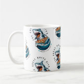 Shark Eating Pizza | Der große weiße Biss Jawsome Kaffeetasse (Links)