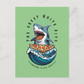 Shark Eating Pizza | Der große weiße Biss Jawsome Postkarte (Vorderseite)