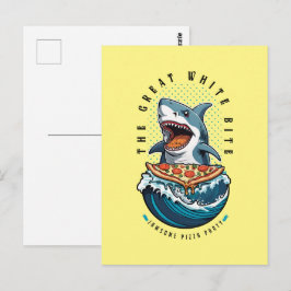 Shark Eating Pizza | Der große weiße Biss Jawsome Postkarte