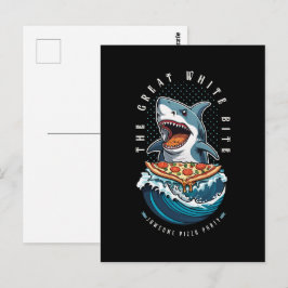 Shark Eating Pizza | Der große weiße Biss Jawsome Postkarte