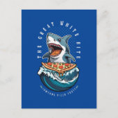 Shark Eating Pizza | Der große weiße Biss Jawsome Postkarte (Vorderseite)