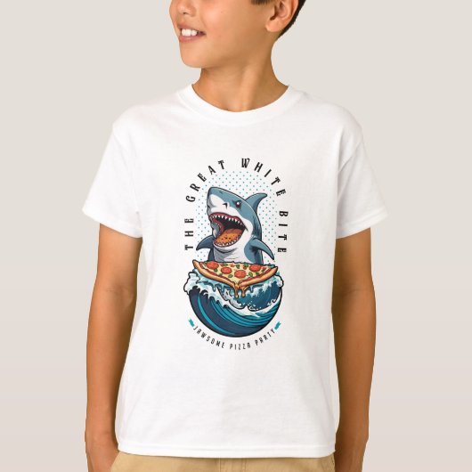 Shark Eating Pizza | Der große weiße Biss Jawsome T-Shirt (Vorderseite)