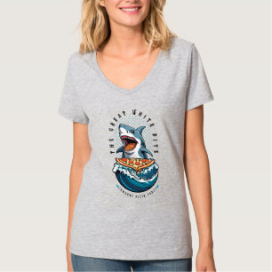 Shark Eating Pizza Der große weiße Biss Jawsome T-Shirt