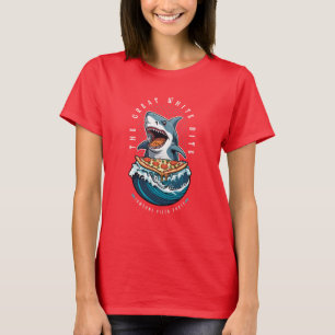 Shark Eating Pizza Der große weiße Biss Jawsome T-Shirt