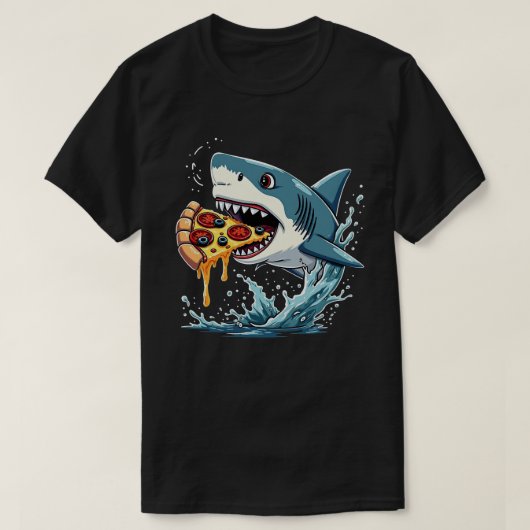 Shark Eating Pizza Funny Pizza Lover T-Shirt (Design vorne)