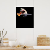 Shark Eating Pizza | Hai Liebhaber Funny Kids Gift Poster (Küche)