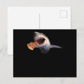 Shark Eating Pizza | Hai Liebhaber Funny Kids Gift Postkarte (Vorne/Hinten)