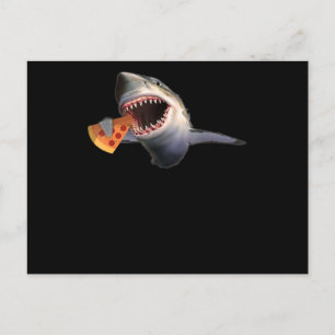 Shark Eating Pizza   Hai Liebhaber Funny Kids Gift Postkarte