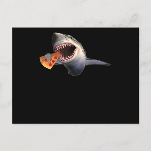 Shark Eating Pizza | Hai Liebhaber Funny Kids Gift Postkarte (Vorderseite)