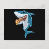 Shark Eating Pizza Shark Lovers Pizza Lovers Postkarte (Vorderseite)