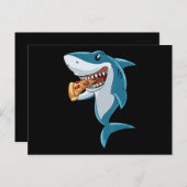 Shark Ess Pizza Shark Lovers Pizza Lovers Ankündigungspostkarte (Vorne/Hinten)