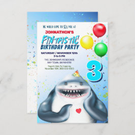 Shark Fantastic Kindergeburtstag Party Einladung