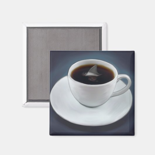 Shark Fin Coffee Magnet (Vorderseite/Rückseite)