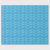 Shark Fin Pattern Kid Happy Birthday Blue Geschenkpapier (Flach)
