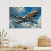 Shark Flugzeug Poster (Küche)