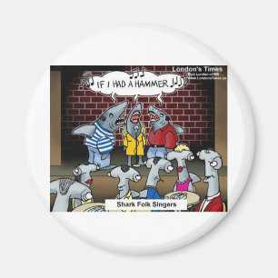 Shark Folk Singers Funny Gifts T-Shirts & Cards Magnet
