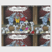Shark Folk Singers Funny Rick London Geschenkpapier (Flach)