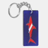Shark form diving flagge Schlüsselanhänger (Vorderseite links)