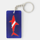 Shark form diving flagge Schlüsselanhänger (Rückseite)