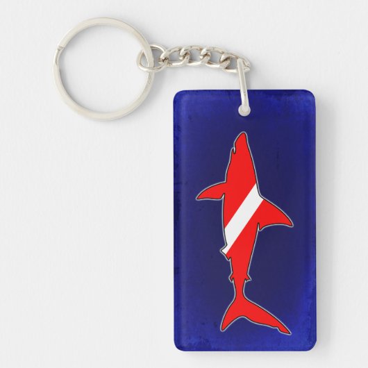 Shark form diving flagge Schlüsselanhänger (Vorderseite)