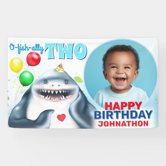 Shark Foto Kindergeburtstag Banner (Horizontal)