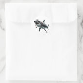 Shark Fotograf mit Camera Headshot Runder Aufkleber (Tasche)