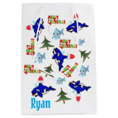 Shark Frohe Weihnachtsgeschenktaschen Mittlere Geschenktüte (Vorderseite)