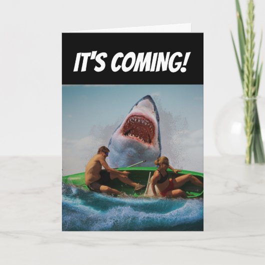 SHARK FUNNY BIRTHDAY GREETING CARD KARTE (Vorderseite)