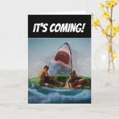 SHARK FUNNY BIRTHDAY GREETING CARD KARTE (Gelbe Blume)