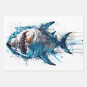 Shark Graffiti Urban Predator Decoupage Geschenkpapier Set (Vorderseite 3)