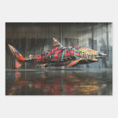 Shark Graffiti Urban Predator Decoupage Geschenkpapier Set (Vorderseite 2)