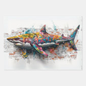 Shark Graffiti Urban Predator Decoupage Geschenkpapier Set (Vorderseite)