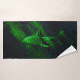 Shark Green 30 X 60 Bath Towel Badehandtuch