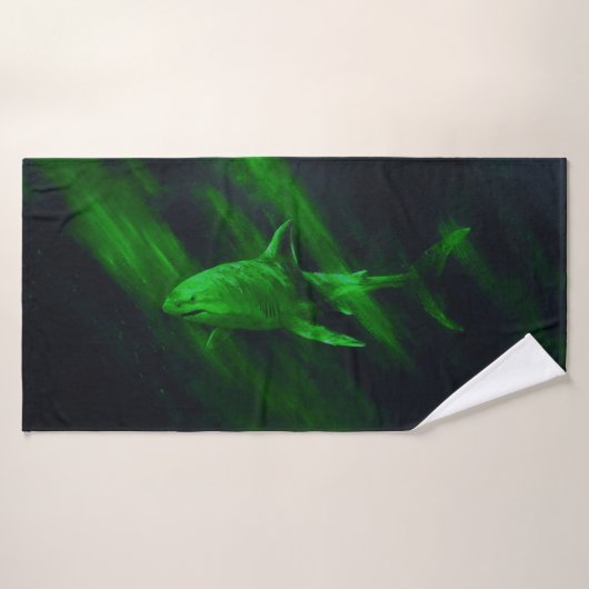 Shark Green 30 X 60 Bath Towel Badehandtuch (Badehandtuch)