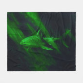 Shark Green 50 x 60 Fleece Blanket (Vorderseite (Horizontal))