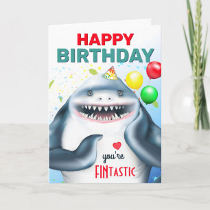 Shark Happy Birthday Card Karte