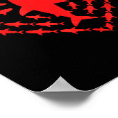 Shark Heart Ocean Funny Valentines Day Men Women K Poster (Ecke)