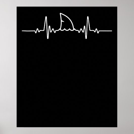 Shark Heartbeat Fin Ocean Animal Poster (Vorne)